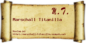Marschall Titanilla névjegykártya